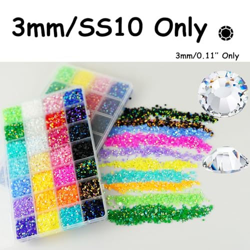 22000-Piece Multicolor Resin Rhinestones for DIY Crafting