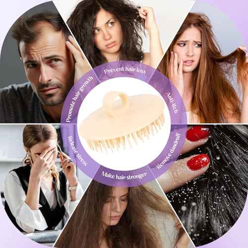 4Pack Hair Scalp Exfoliator Brush Dandruff Cleaning brush, Flexible Scalp Massager, Shower Shampoo Brush for Home, Office, Travel and Pets-BBTL