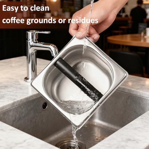 Stainless Steel Espresso Knock Box with Removable Bar