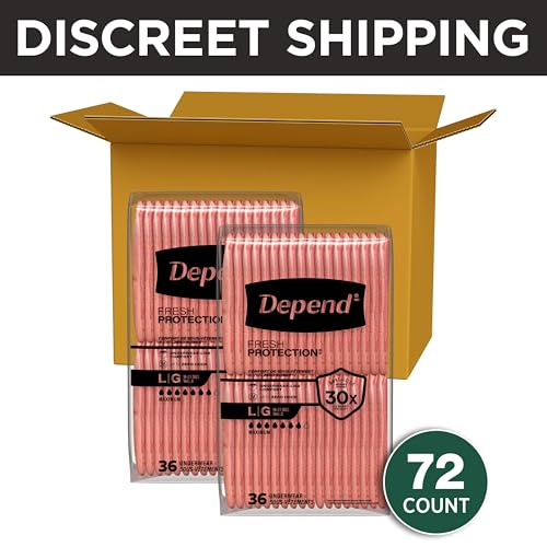 Depend Fresh Protection Women's Incontinence Underwear, Large, 72 Count