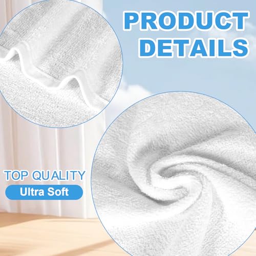 100% Cotton Washcloths 12-Pack, 12x12 Inch, Soft & Absorbent