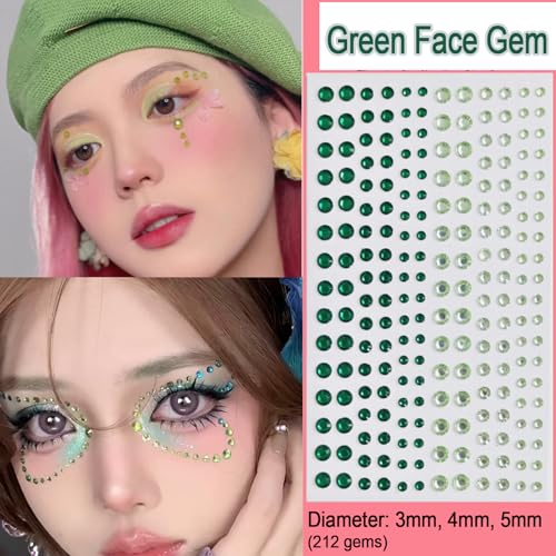 Peacock Butterfly Temporary Face Tattoos with Rhinestone Gems