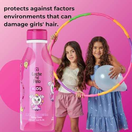 Leche Pal Pelo Kids Styling Cream - Detangles, Strengthens & Styles Kids Hair - Smoothes Frizz, Moisturizes & Softens with Abyssinian & Jojoba Oil. 14.9 fl.oz