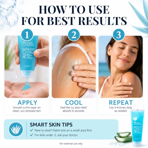 Aloe Up Pure Aloe Vera Gel 4oz - After Sun Sunburn Relief