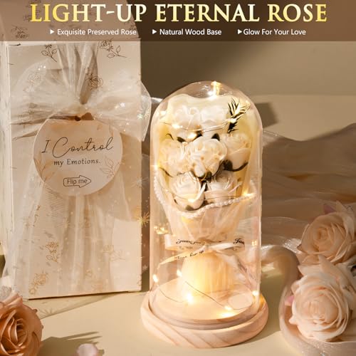 Spa Gifts for Women Teen Girl Gifts Trendy Stuff, Positive Affirmation Cards & Self Care Baskets Preserved Rose Flowers Set, Get Well Easter Birthday Mothers Day Gift for Mom Her Grandma Girls Friend