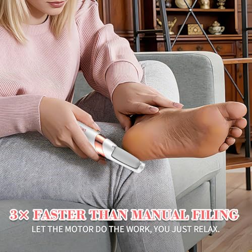 Electric Foot Callus Remover with Dual Roller Heads & LED Light