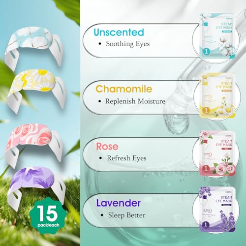 AROIC 60-Pack Disposable Steam Eye Masks – Self-Heating Therapy