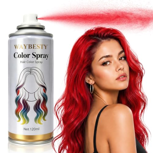 Washable Temporary Hair Color Spray for Kids, Adults - Red