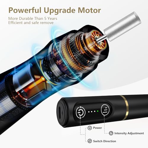 TUOBEO Cordless Nail Drill Kit - Rechargeable Efile for Manicure & Pedicure