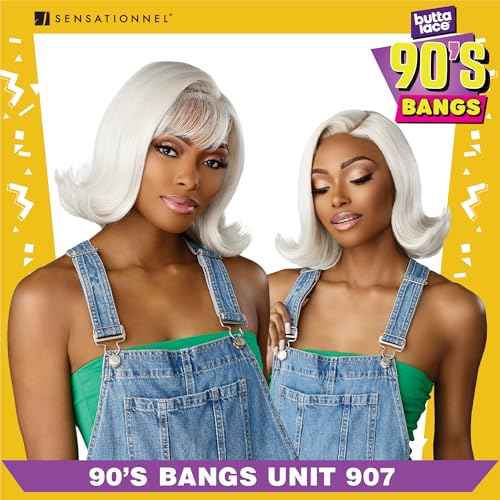 Sensationnel Butta Lace 90Sbangs Wigs - Unit 907 Glueless Wide Deep Part Synthetic Preplucked Hairline (GINGERCOPPER)