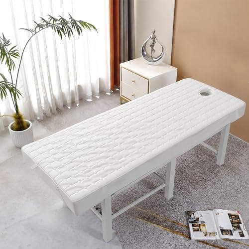 Soft Washable Massage Table Sheet Pad with Face Hole - Lash Bed Topper (75x28")