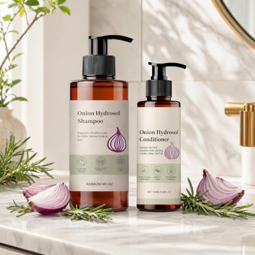 Onion Hydrosol Shampoo & Conditioner Set with Rosemary & Biotin for Hair Growth