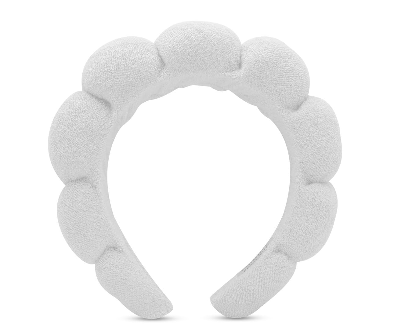 Spa Headband for Washing Face, Makeup, Facial and Skincare. Bubble Skin Care Head Band. Puffy Terry Cloth, Non Slip Get Ready Hairband for Women, Teens, Girls. Cute Hair Accessories.