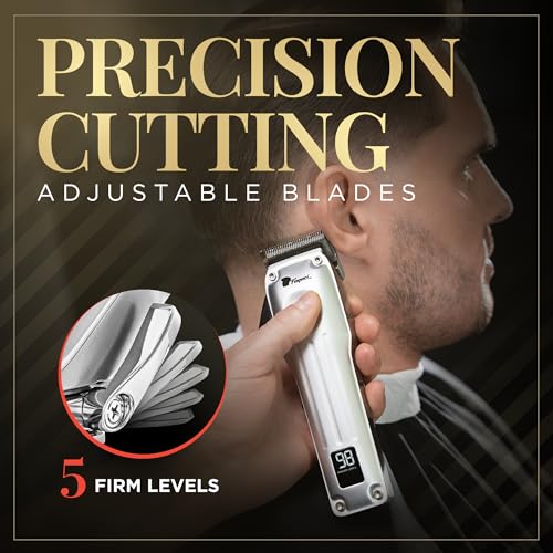 Fagaci Fusion Cordless Hair Clippers for Men – Silver, Brushless Motor, 2 Blades