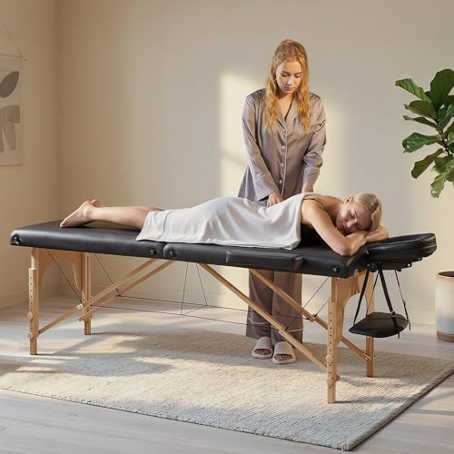 Yaheetech Portable Folding Massage Table, Height-Adjustable