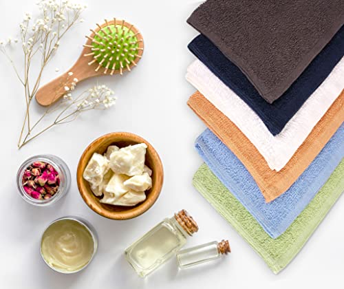 100% Cotton Wash Cloths 24 Pack - Absorbent Flannel Face Towels