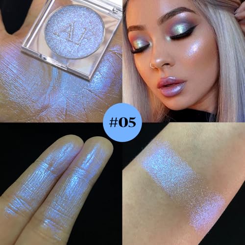 Duochrome Holographic Face Highlighter Powder - Waterproof Iridescent Glow