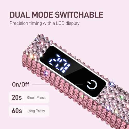 GAOY Handheld UV Light for Gel Nails, Mini Nail Lamp, Portable Cordless Rechargeable, Fast Curing, Diamond Pink