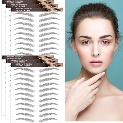 4D Eyebrow Tattoos 66 Pairs - Waterproof Lifelike Fake Eyebrows