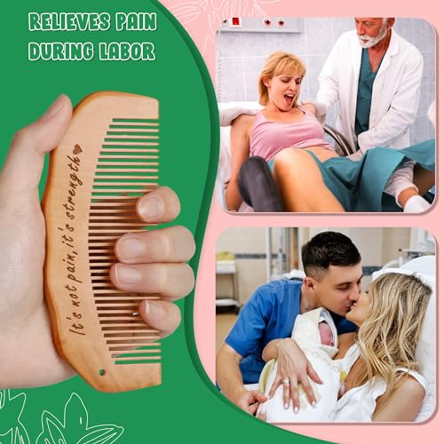 Natural Wooden Labor Comb for Pain Relief During Childbirth