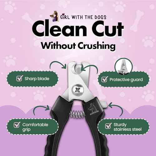Pet Nail Clippers by Girl With The Dogs, Nail Clippers for Grooming and Claw Care for Cats/Dogs (Large)