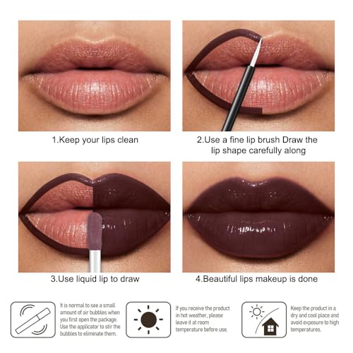 Chocolate Brown Liquid Lipstick - Waterproof Glossy Long Lasting