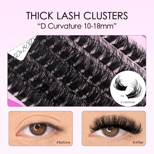 SOFENIDA 60D 80D Thick Lash Clusters 10-18mm DIY Eyelash