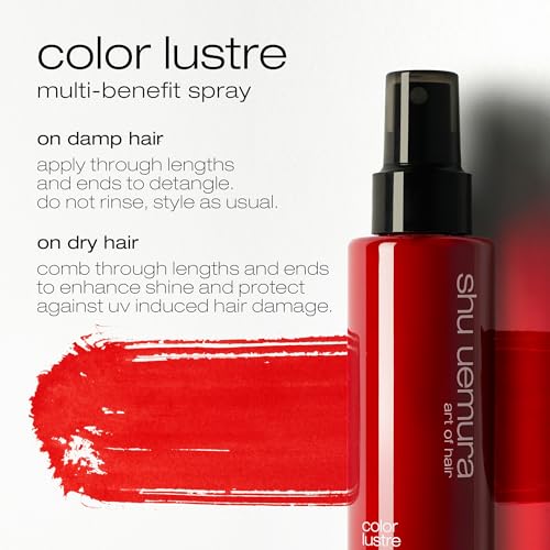 shu uemura art of hair Color Lustre Multi-Benefit Spray For Color-Treated and Dry Hair - Protects Against UV Damage, Protects Vibrancy, Reduces Fading