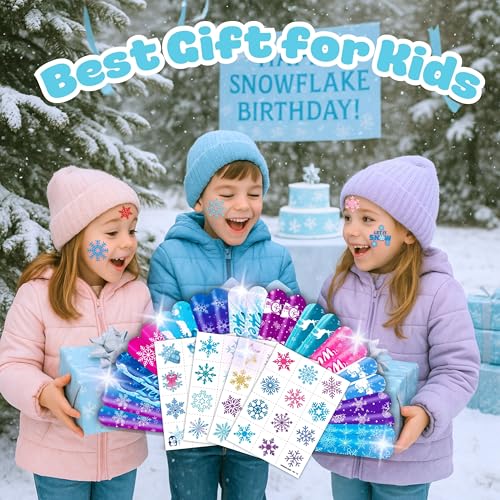 Snowflake Party Set 72pcs - Temporary Tattoos & Slap Bracelets