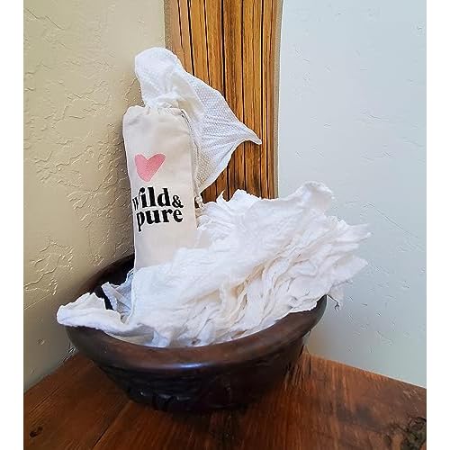Wild & Pure Cotton Dry Wipes | 4-Pack Refill Rolls | 100% Biobased | Made in the USA | OEKO-TEX Unbleached & Repurposed Virgin Cloth | Soft & Absorbent | Compostable