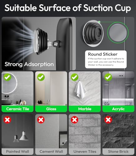 Lighted Fogless Shower Mirror with LED Light & Heating