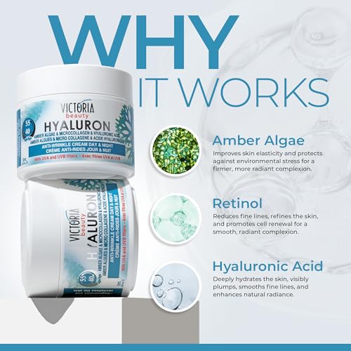 Hyaluron & Amber Algae Anti-Aging Day and Night Cream with Micro-Collagen and Hyaluronic Acid for Age 40 and Above - 50 ml
