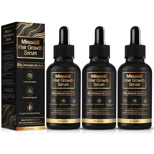 5% Minoxidil Hair Growth Serum for Men & Women - Strengthens Follicles, Prevents Hair Loss