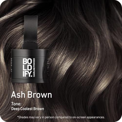 Boldify Ash Brown Root Touch Up Powder 4g - Instant Hair Concealer for Thinning Hair