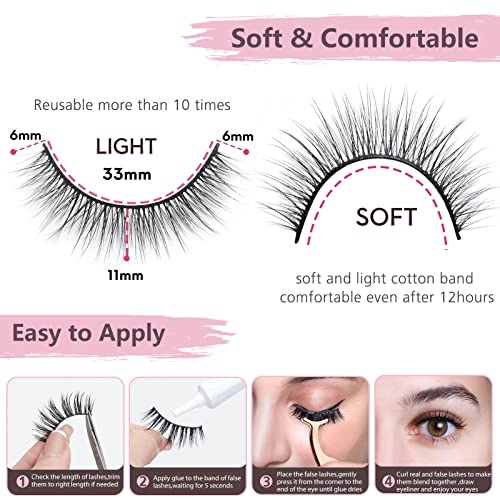Short Wispy False Eyelashes 11mm Natural Look - 12 Pairs