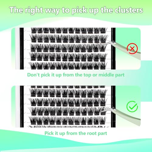 D Curl Cluster Eyelashes 12mm - 120 Pcs Volume Lash Extensions