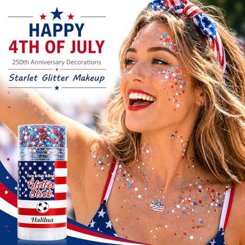Red White Blue Glitter Stick for Face & Hair - 4th of July