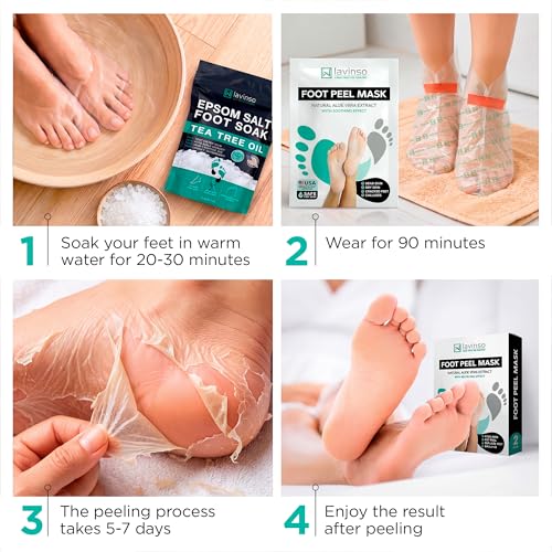 Lavinso Foot Peel Mask 2-Pack – Exfoliating Callus & Dead Skin Remover