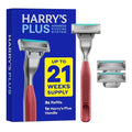 Harry's Plus Razor Shaving Kit for Men - Clay Handle & 3 Blades, Premium Quality