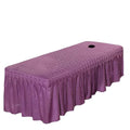 1pcs Solid Beauty Salon Bedskirt ONLY for Salon Massage Table Bed Sheet Bedspread SPA Beauty Bed Sheet Full Cover with Hole, 74.8x31.4inch (Purple)