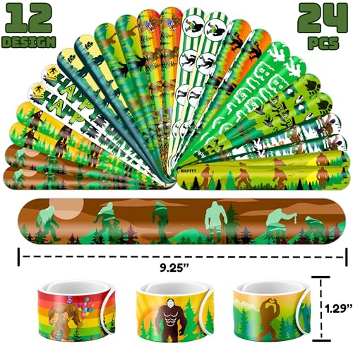 Bigfoot Party Favors Set - 48 Tattoos & 24 Slap Bracelets