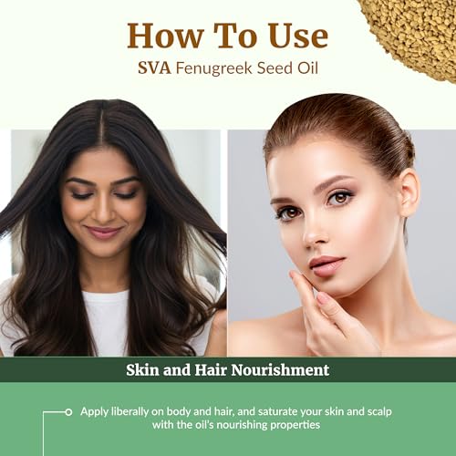 SVA Fenugreek Seed Carrier Oil - 1 Fl Oz (30 ml) with Dropper, Skin & Hair Care