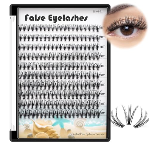 20D Cluster Eyelashes Mixed 10-16mm D Curl 0.07mm 200 Pcs