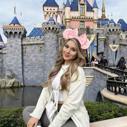 JOYFISCO Mouse Ears Headbands Shiny Bow Mouse Ears Headband Glitter Party Princess Decoration Cosplay Costume for Girls Women Halloween Birthday Party