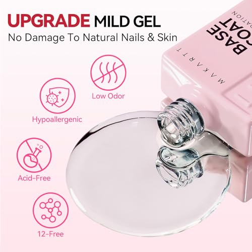 Makartt Gel Base Coat 15ml No-Wipe Formula UV LED