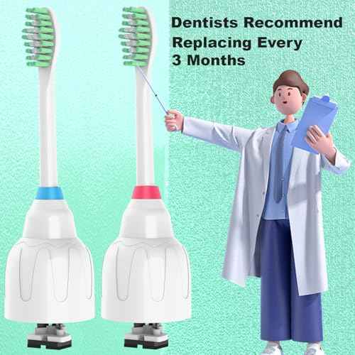 Replacement Toothbrush Heads for Philips Sonicare E Series, Compatible with Sonicare Essence Elite Advance CleanCare Screw-on Electric Toothbrush HX7022/66 HX7023/64, HX7023/30, 4 Pack