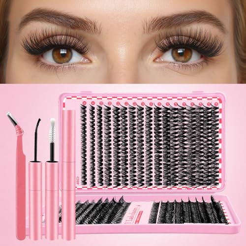 Lash Clusters Kit - 10-16mm DIY Individual False Eyelashes with Bond
