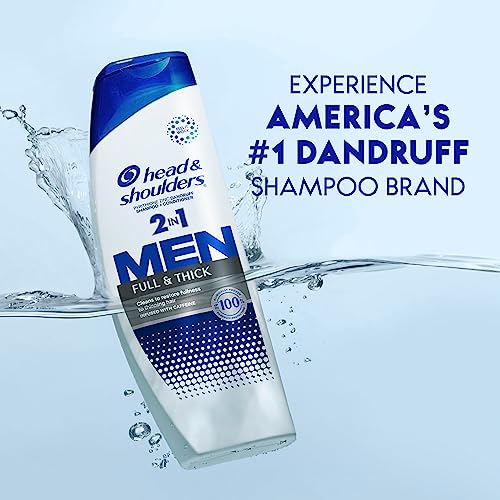 Head & Shoulders Anti-Dandruff 2 in 1 Shampoo and Conditioner, Full and Thick, 31.4 Fl. Oz (Pack of 2)