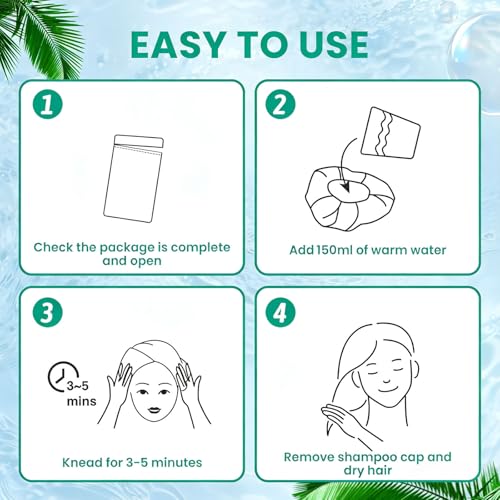 6 Pack Waterless Shampoo Caps for Bedridden & Elderly Care