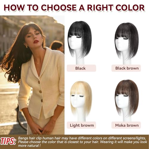Real Human Hair Toppers with Bangs for Thinning Hair - 12 Inch